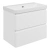 Gosmore 805mm Wall Hung 2 Drawer Basin Unit & 1TH Basin - Matt White