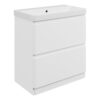 Gosmore 805mm Floor Standing 2 Drawer Basin Unit & 1TH Basin - Matt White