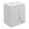 Hitchin 610mm Floor Standing 2 Door Basin Unit & 1TH Basin - Matt White