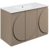 Hitchin 1010mm Floor Standing 3 Door Basin Unit & 1TH Basin - Matt Taupe