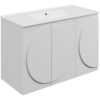 Hitchin 1010mm Floor Standing 3 Door Basin Unit & 1TH Basin - Matt White