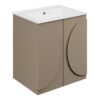 Hitchin 610mm Floor Standing 2 Door Basin Unit & 0TH Basin - Matt Taupe