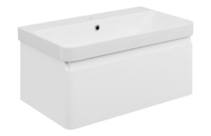Gosmore 805mm Wall Hung 1 Drawer Basin Unit & 1TH Basin - Matt White