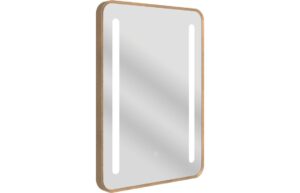 Ickleford 500x700mm Rounded Front-Lit LED Mirror - Brushed Bronze