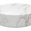 Lismore 355mm Ceramic Round Washbowl & Waste - Marble Effect