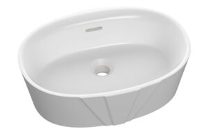 1242mm Standard Square One-Piece Basin & Overflow Ring - Left Hand