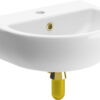 Thirlmere 450x400mm 1TH Cloakroom Basin & Black Bottle Trap