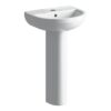 Trent 600x400mm 1TH Basin & Semi Pedestal
