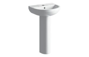 Trent 600x400mm 1TH Basin & Semi Pedestal
