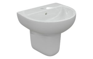 London 600x500mm 1TH Basin & Full Pedestal