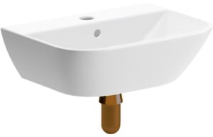 Thirlmere 450x400mm 1TH Cloakroom Basin & Brushed Bronze Bottle Trap