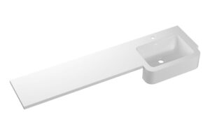 1244mm Slim Round One-Piece Basin & Overflow Ring - Left Hand