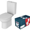 Canterbury Rimless Comfort Height Close Coupled Open Back WC & Wrapover Soft Close Seat