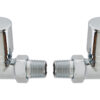 Patterned Chrome Radiator Valves - Straight