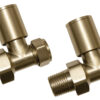 Patterned Brushed Brass Radiator Valves - Straight