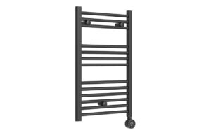 Oaklands Electric Straight Ladder Radiator (500x800x50mm) - Matt Black