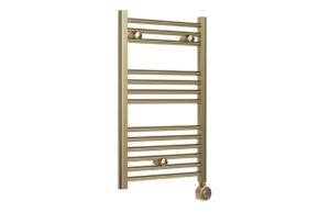 Oaklands Electric Straight Ladder Radiator (500x800x50mm) - Brushed Brass
