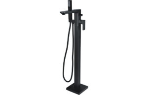 Barnwell Floor Standing Bath/Shower Mixer - Matt Black