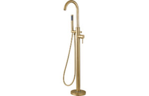 Fulton Floor Standing Bath/Shower Mixer - Brushed Brass