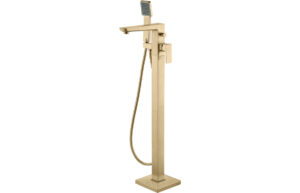 Barnwell Floor Standing Bath/Shower Mixer - Brushed Brass