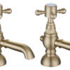 Tates Basin Pillar Taps - Brushed Brass