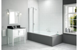 Merlyn 900x1500mm 2-Panel Curved Folding Bath Screen (6mm)