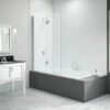 Merlyn 900x1500mm 2-Panel Hinged Bath Screen (8mm) - Right Hand