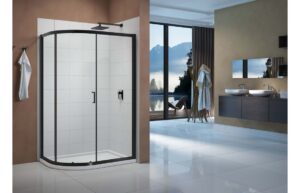 Merlyn Vivid Boost 1200x900mm 1 Door Offset Quadrant - Matt Black
