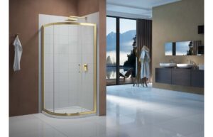Merlyn Vivid Boost 900mm 1 Door Quadrant - Brushed Brass
