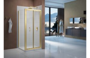 Merlyn Vivid Boost 900mm Side Panel - Brushed Brass