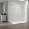 Merlyn Wetroom 300mm Swivel Panel - Brushed Brass