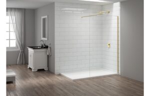 Merlyn 1000mm Wetroom Panel - Brushed Brass
