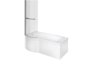 Orwell P Shape SUPERCAST 1700x850x560mm 0TH Shower Bath Pack (LH)