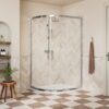Aqua Silver 1200x800mm 2 Door Offset Quadrant - Chrome