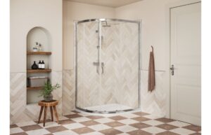 Aqua Silver 1000x800mm 2 Door Offset Quadrant - Chrome