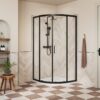 Aqua Silver 800mm 2 Door Quadrant - Matt Black