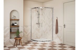Aqua Silver 900mm 2 Door Quadrant - Chrome