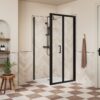 Aqua Silver 800mm Bi-fold Door - Matt Black