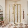 Aqua Silver 760mm Bi-fold Door - Brushed Brass