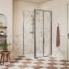 Aqua Silver 700mm Bi-fold Door - Chrome