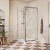 Aqua Silver 800mm Infold Door - Chrome