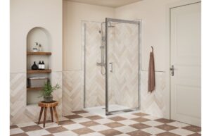 Aqua Silver 760mm Infold Door - Chrome