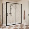 Aqua Silver 1000mm Sliding Door - Matt Black