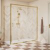Aqua Silver 1000mm Sliding Door - Brushed Brass