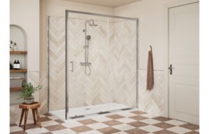 Aqua Silver 1000mm Sliding Door - Chrome