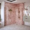 Aqua Platinum 500mm Wetroom Side Panel & Arm - Brushed Bronze