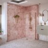 Aqua Platinum 1000mm Wetroom Panel & Support Bar - Brushed Bronze