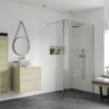 Aqua Platinum Optional 300mm Wetroom Hinged Splash Panel - Chrome