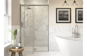 Aqua Platinum 1100mm Semi-Framed Sliding Door - Chrome