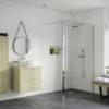Aqua Platinum Optional 1950x300x8mm Rotatable Wetroom Panel (Full Hinge) - Chrome